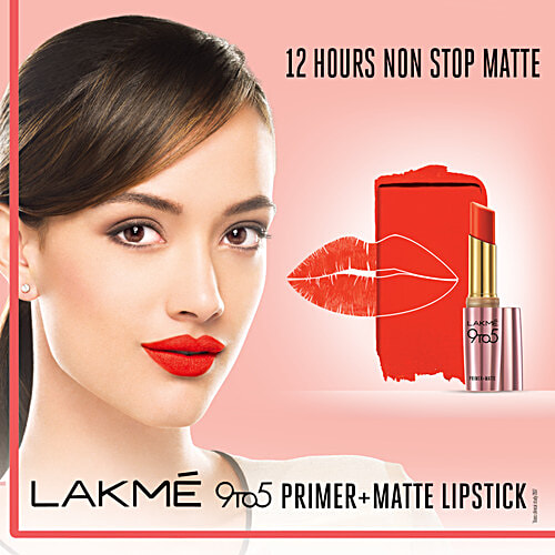 Lakme 9 To 5 Primer + Matte Lip Colour, 3.6 g Red Coat LC R1