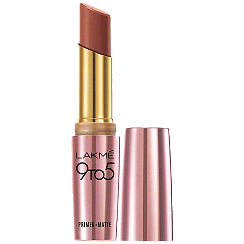 Lakme 9 to 5 Primer + Matte Lip Color, 3.6 g Caramel Cut LC R3 