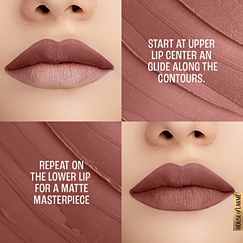 Lakme Primer + Matte Lipstick, 3.6 g Coffee Command MB5 