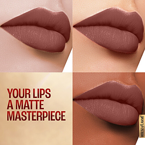 Lakme Primer + Matte Lipstick, 3.6 g Coffee Command MB5 