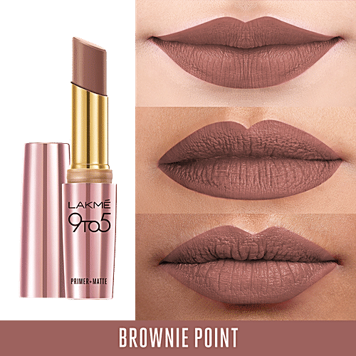 Lakme 9 To 5 Primer + Matte Lip Colour, 3.6 g Brownie Point LC B3 