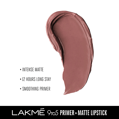 Lakme 9 To 5 Primer + Matte Lip Colour, 3.6 g Brownie Point LC B3 