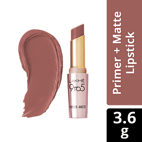 Lakme 9 To 5 Primer + Matte Lip Colour, 3.6 g Brownie Point LC B3 