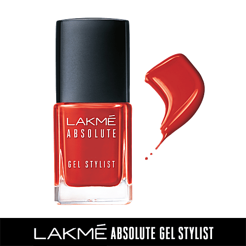 Lakme Absolute Gel Stylist Nail Color, 12 ml Tomato Tango 