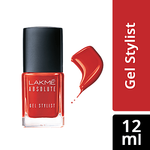 Lakme Absolute Gel Stylist Nail Color, 12 ml Tomato Tango 