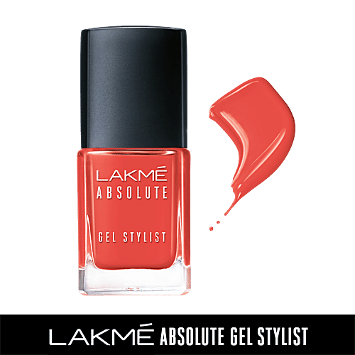 Lakme Absolute Gel Stylist Nail Color, 12 ml Coral Rush 