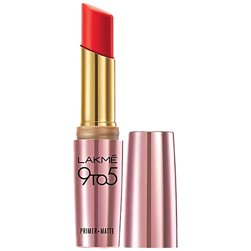 Lakme 9 to 5 Primer + Matte Lip Color, 3.6 g Red Letter MR9 
