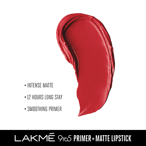 Lakme 9 To 5 Primer + Matte Lip Colour, 3.6 g Crimson Catch MR12 