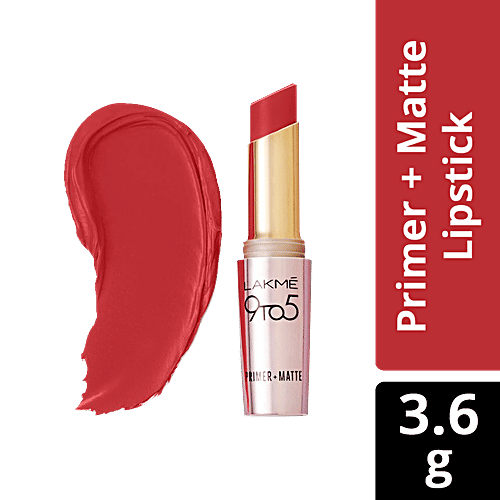Lakme 9 To 5 Primer + Matte Lip Colour, 3.6 g Crimson Catch MR12 