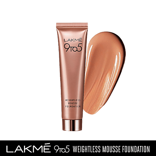 Lakme 9 to 5 Weightless Mousse Foundation, 25 g Rose Honey 