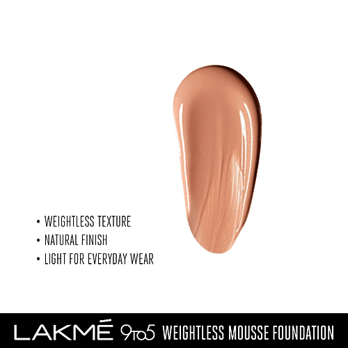 Lakme 9 to 5 Weightless Mousse Foundation, 25 g Rose Honey 