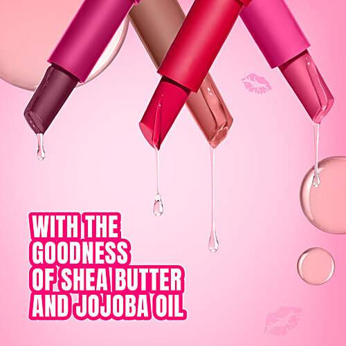 Elle 18 Color Pops Matte Lip Colour, 4.3 g P21 Pink Kiss Smooth Texture, Moisturising, Shea Butter & Jojoba Oil, Even Application