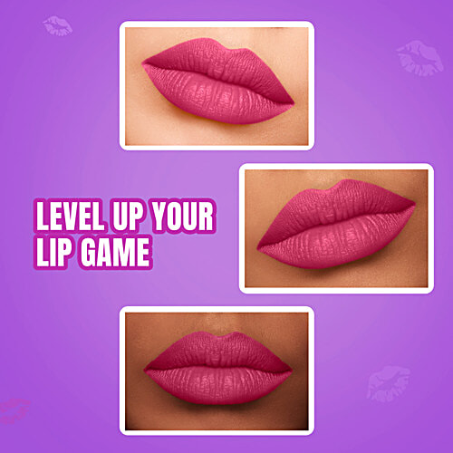 Elle 18 Color Pops Matte Lip Colour, 4.3 g P21 Pink Kiss Smooth Texture, Moisturising, Shea Butter & Jojoba Oil, Even Application