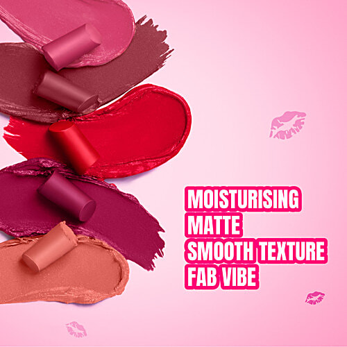 Elle 18 Color Pops Matte Lip Colour, 4.3 g P31 Rose Day Smooth Texture, Moisturising, Shea Butter & Jojoba Oil, Even Application