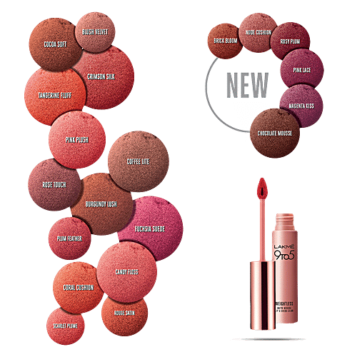 Lakme 9 To 5 Weightless Mousse Lip & Cheek Colour, 9 g Crimson Silk 