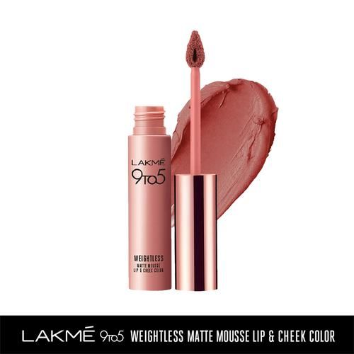 Lakme 9 To 5 Weightless Mousse Lip & Cheek Colour, 9 g Blush Velvet 