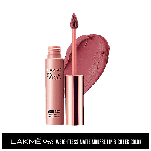 Lakme 9 To 5 Weightless Mousse Lip & Cheek Colour, 9 g Rose Touch 