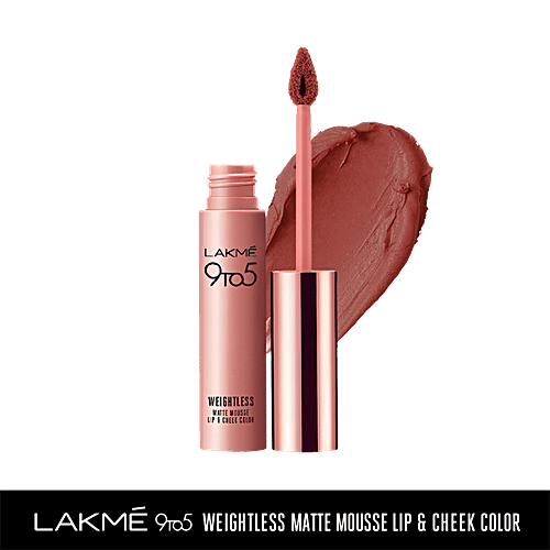 Lakme 9 To 5 Weightless Mousse Lip & Cheek Colour, 9 g Coca Soft 