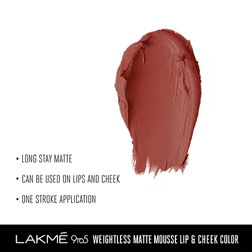 Lakme 9 To 5 Weightless Mousse Lip & Cheek Colour, 9 g Coca Soft 