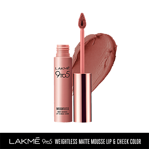 Lakme 9 To 5 Weightless Mousse Lip & Cheek Colour, 9 g Coffee Lite 