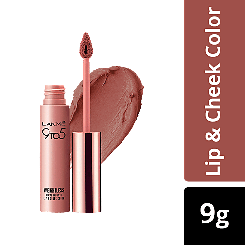 Lakme 9 To 5 Weightless Mousse Lip & Cheek Colour, 9 g Coffee Lite 