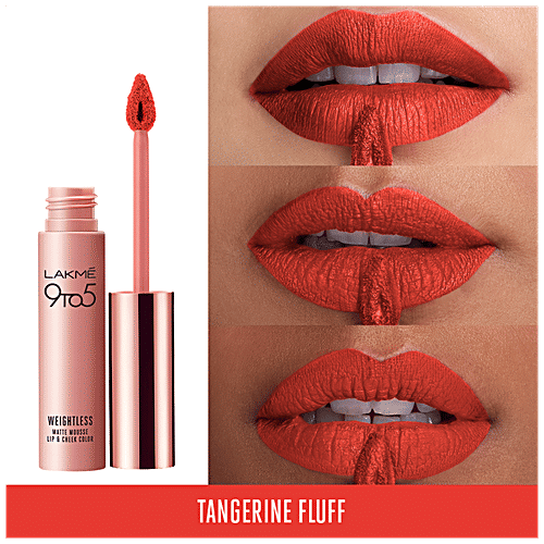 Lakme 9 To 5 Weightless Mousse Lip & Cheek Colour, 9 g Tangerine Fluff 