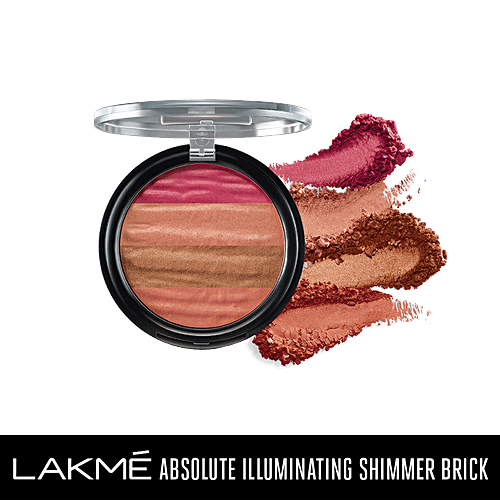 Lakme Absolute Illuminating Blush - Shimmer Brick In Pink, 10 g  