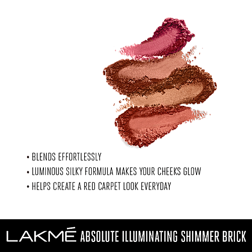 Lakme Absolute Illuminating Blush - Shimmer Brick In Pink, 10 g  