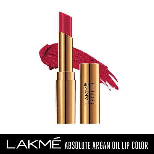 Lakme Absolute Argan Oil Lip Colour, 3.4 g Crimson Silk 