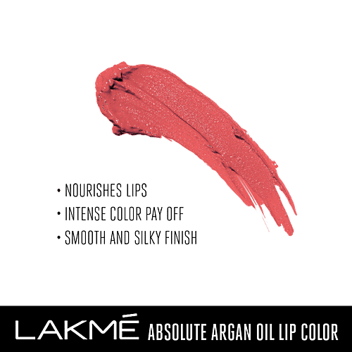 Lakme Absolute Argan Oil Lip Colour, 3.4 g Peaches n Cream 