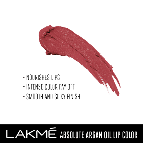 Lakme Absolute Argan Oil Lip Colour, 3.4 g Smooth Merlot 