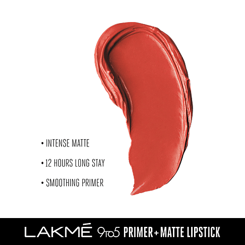 Lakme 9 To 5 Primer + Matte Lip Colour, 3.6 g Brick Blush MR21 