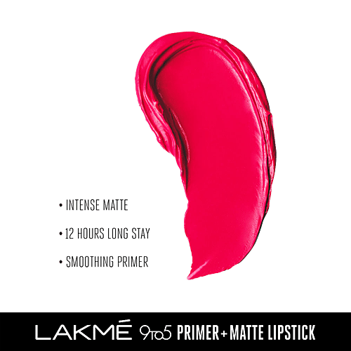 Lakme 9 To 5 Primer + Matte Lip Colour, 3.6 g Scarlet Surge MR22 