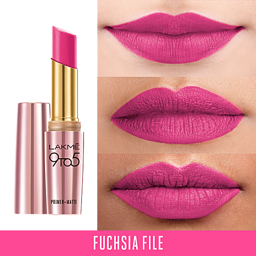 Lakme 9 To 5 Primer + Matte Lip Colour, 3.6 g Fuchsia File MP21 