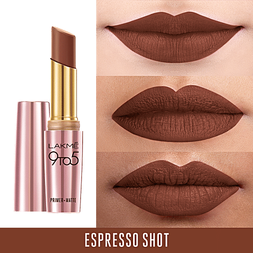 Lakme 9 To 5 Primer + Matte Lip Colour, 3.6 g Espresso Shot MB11 