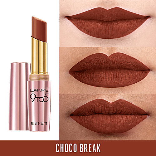 Lakme 9 To 5 Primer + Matte Lip Colour, 3.6 g Choco Break MB12 