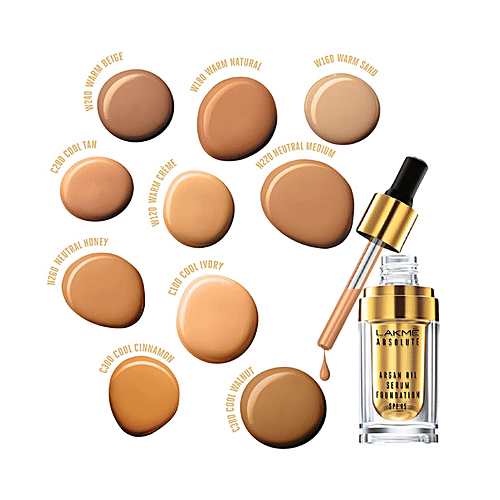Lakme Absolute Argan Oil Serum Foundation With SPF 45, 15 ml Natural Almond 