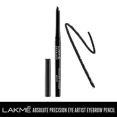 Lakme Absolute Precision Eye Artist Eyebrow Pencil, 0.35 g Natural Black Transfer Proof & Waterproof