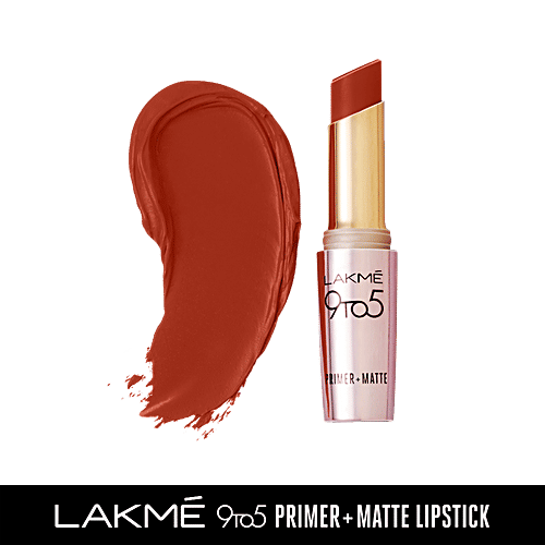 Lakme 9 To 5 Primer + Matte Lip Colour, 3.6 g Red Rust 