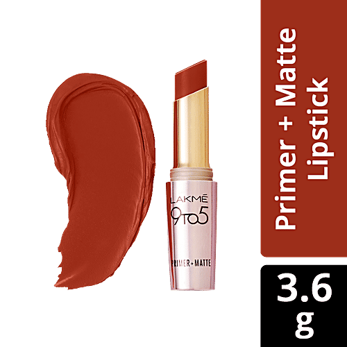 Lakme 9 To 5 Primer + Matte Lip Colour, 3.6 g Red Rust 