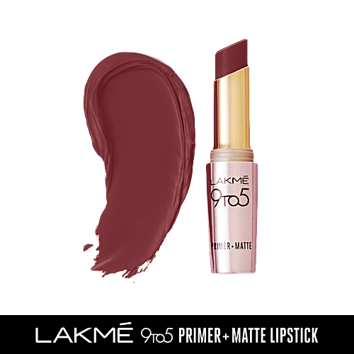 Lakme 9 To 5 Primer + Matte Lip Colour, 3.6 g Sangria Weekend 