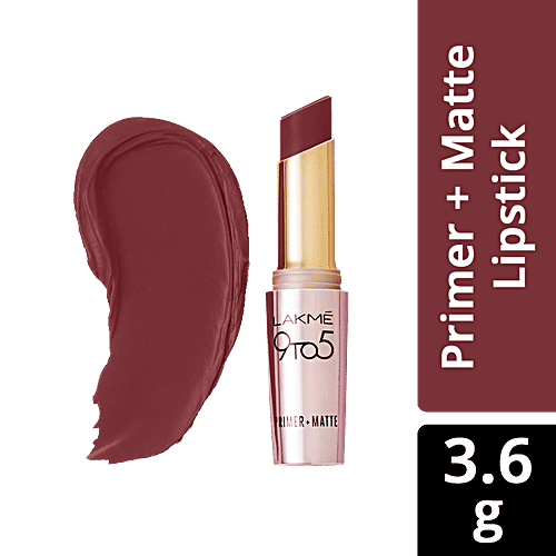 Lakme 9 To 5 Primer + Matte Lip Colour, 3.6 g Sangria Weekend 