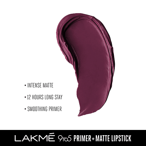 Lakme 9 To 5 Primer + Matte Lip Colour, 3.6 g Garnet Punch 