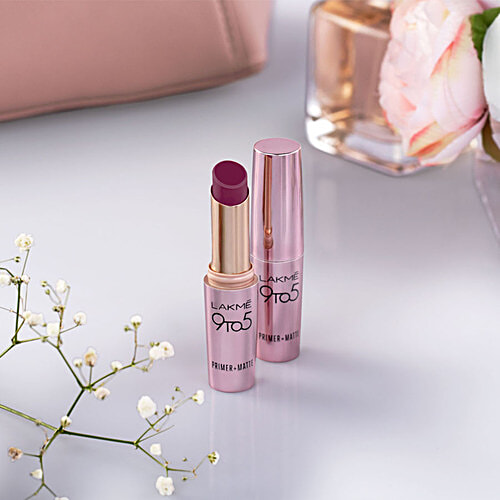 Lakme 9 To 5 Primer + Matte Lip Colour, 3.6 g Garnet Punch 