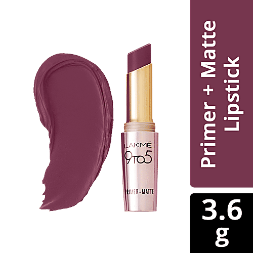 Lakme 9 To 5 Primer + Matte Lip Colour, 3.6 g Garnet Punch 
