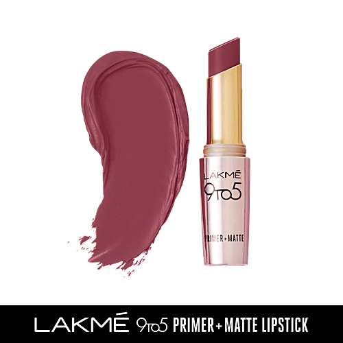 Lakme 9 To 5 Primer + Matte Lip Colour, 3.6 g Pink Party 