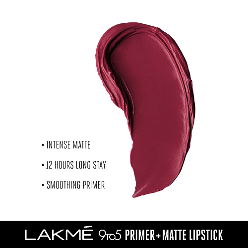 Lakme 9 To 5 Primer + Matte Lip Colour, 3.6 g Pink Party 