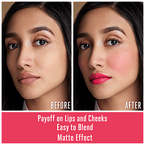 Lakme 9 To 5 Weightless Matte Mousse Lip & Cheek Colour, 9 g Scarlet Plum 