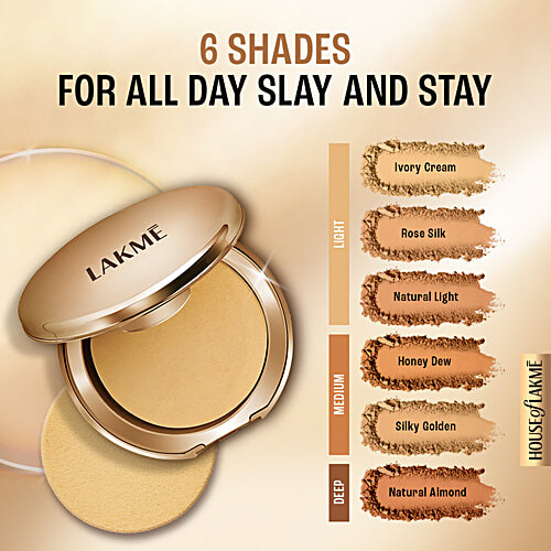 Lakme Powerplay Priming Powder Foundation, 9 g Ivory Cream 3-in-1 Primer/Foundation/Compact, Lasting Matte