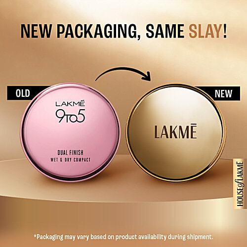 Lakme 9 to 5 Primer + Matte Powder Foundation Compact, 9 g Honey Dew 
